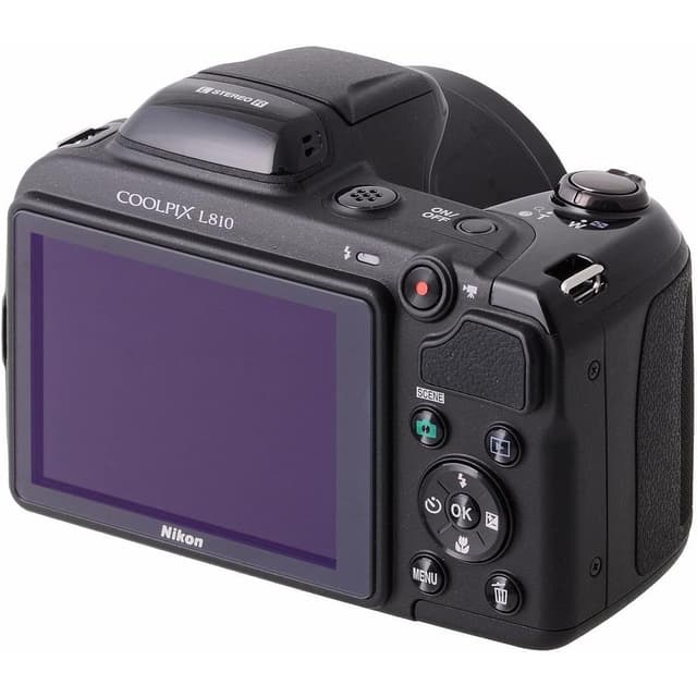 CoolPix L810 Compact Camera - Black + Nikon Nikkor 26X Wide Optical Zoom ED VR 4.0-104mm f/3.1-5.9 f/3.1-5.9