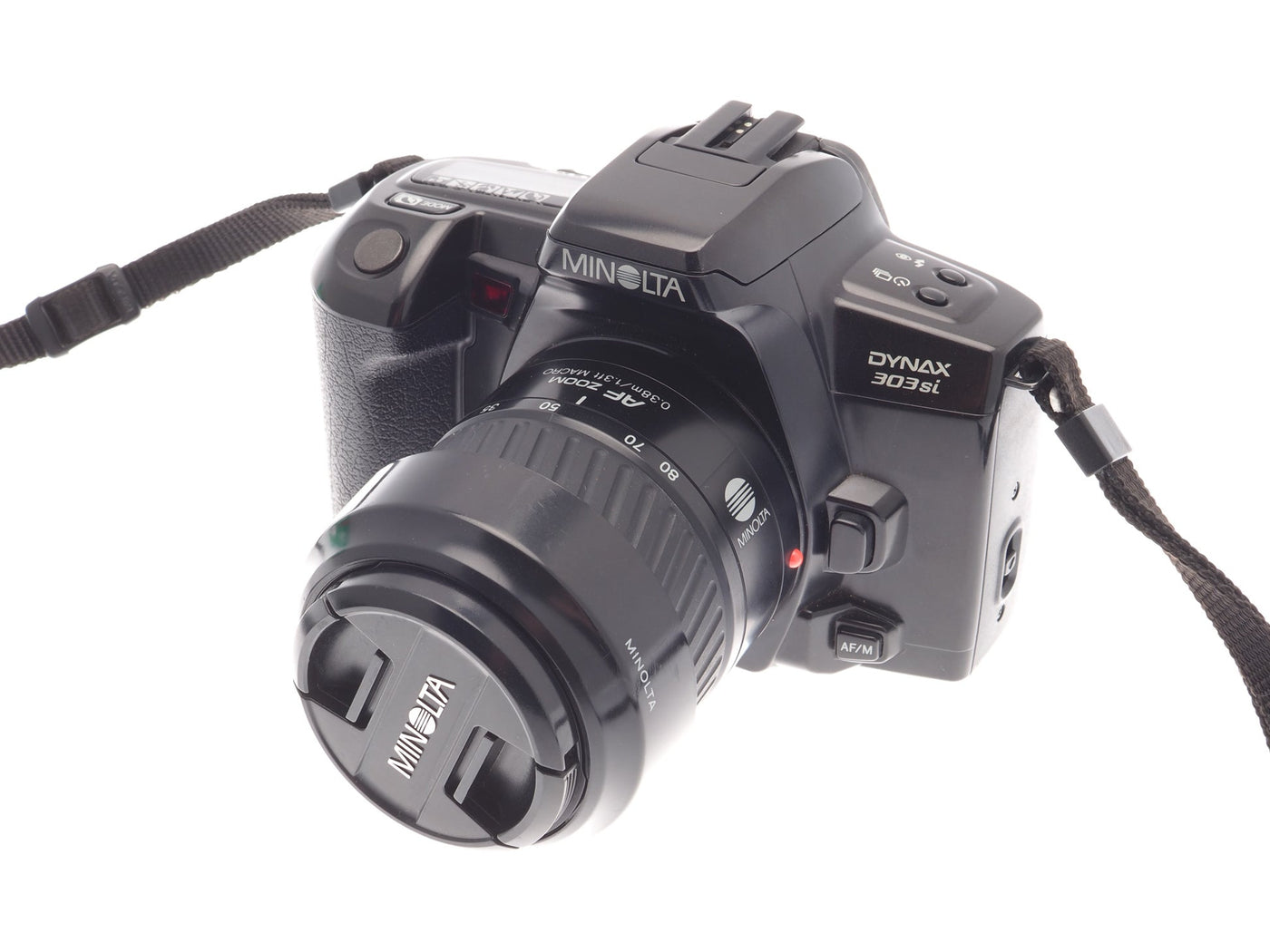 Minolta Dynax 303Si + 35-80mm f4-5.6 AF Zoom + Osłona obiektywu do 35-80mm f4-5.6 · zdjęcie główne