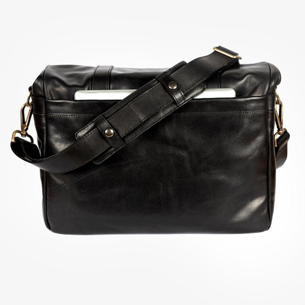 Roma Black Leather Camera Bag