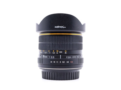 Walimex Pro 8mm f/3.5 CS Fisheye - Kompatybilny z Canon EF-S