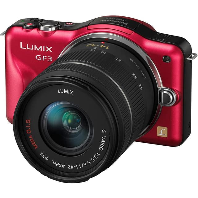 Lumix DMC-GF3 - Czerwono-Czarny + Panasonic Lumix G Vario 14-42mm f/3.5-5.6 ASPH f/3.5-5.6 · zdjęcie główne