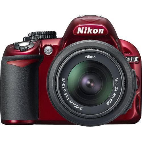 NIkon SLR D3100 - Red + Nikon AF-S DX Nikkor 18-55mm f/3.5-5.6G VR  · main image