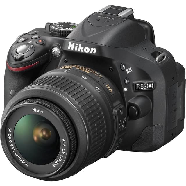 SLR D5200 - Czarny + Nikon AF-S DX Nikkor 18-55mm f/3.5-5.6G ED VR f/3.5-5.6 · zdjęcie główne