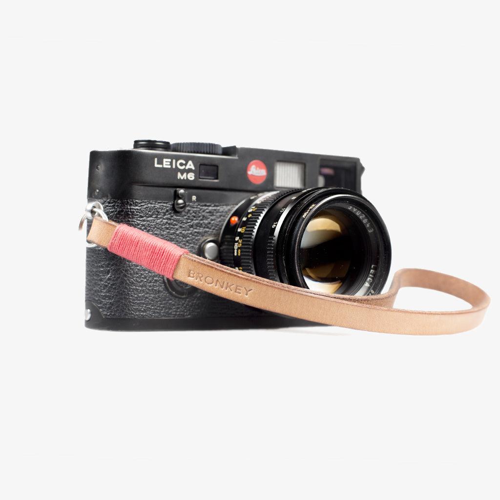 Tokyo #203 - Tanned & Red leather camera strap