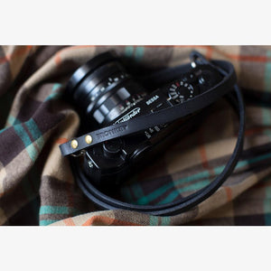 Berlin #101 - Black Leather camera strap