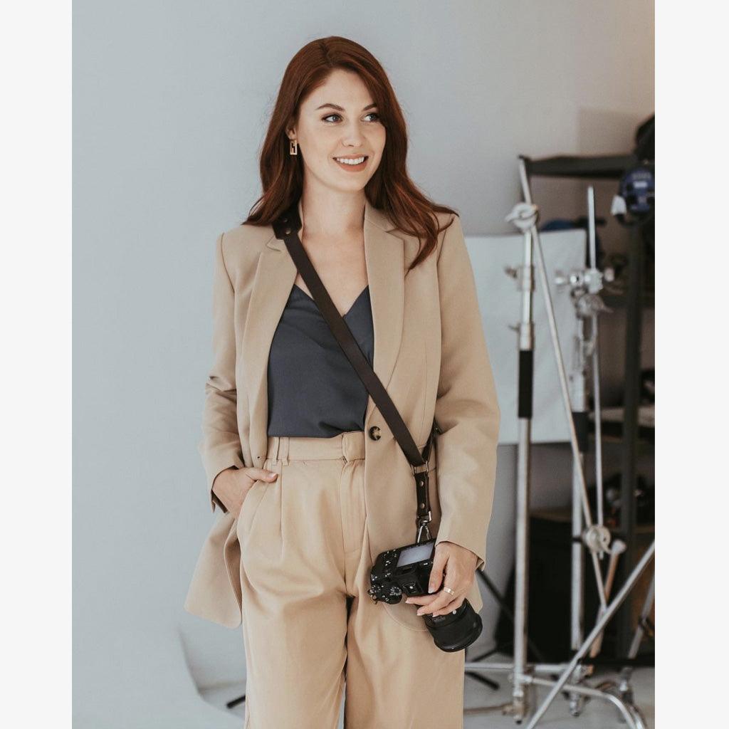 Berlin #602 - Brown sling leather camera strap