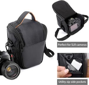 HIUOUIH Funda Camara Reflex Bolsa Fotografia Impermable y Anti-Choque Camera Bag Bandolera SLR Fotos Compacta con Correa de Hombro para la Mayoría Digital DSLR Cámaras, Negro